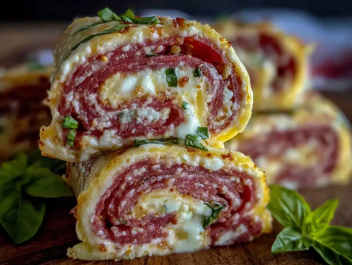 Italian pinwheel sandwiches preparation steps