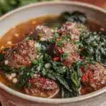 italian wedding soup with mini meatballs - featured image