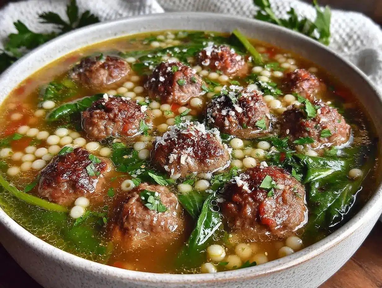 italian wedding soup with mini meatballs preparation steps