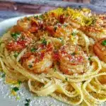 lemon garlic shrimp linguine - featured image