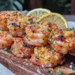 lemon garlic shrimp skewers - featured image