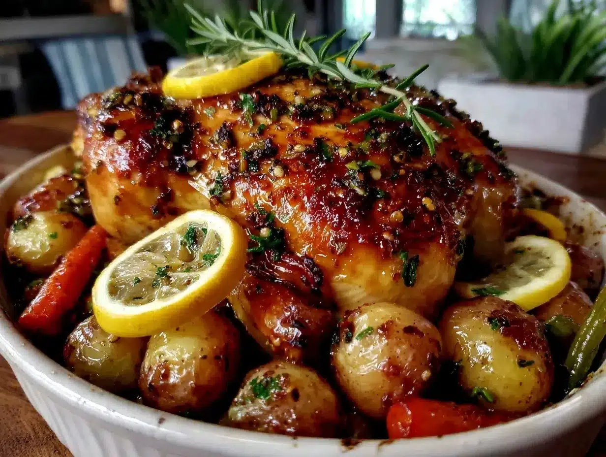 lemon herb roasted whole chicken preparation steps