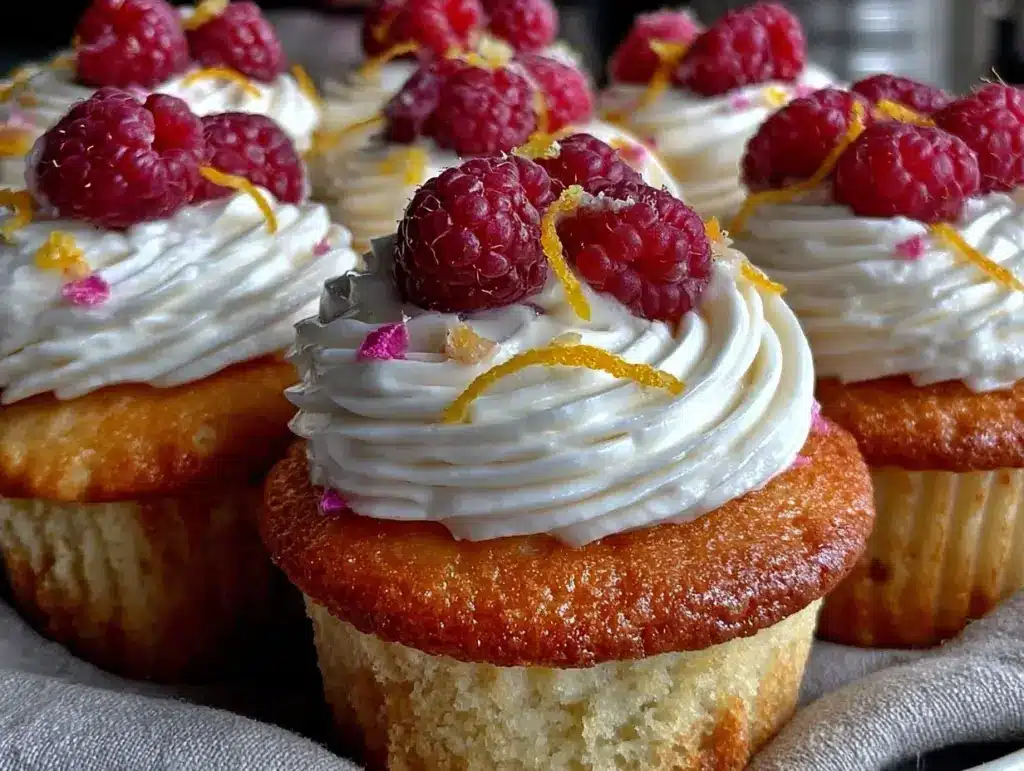 lemon raspberry cupcakes - featured image