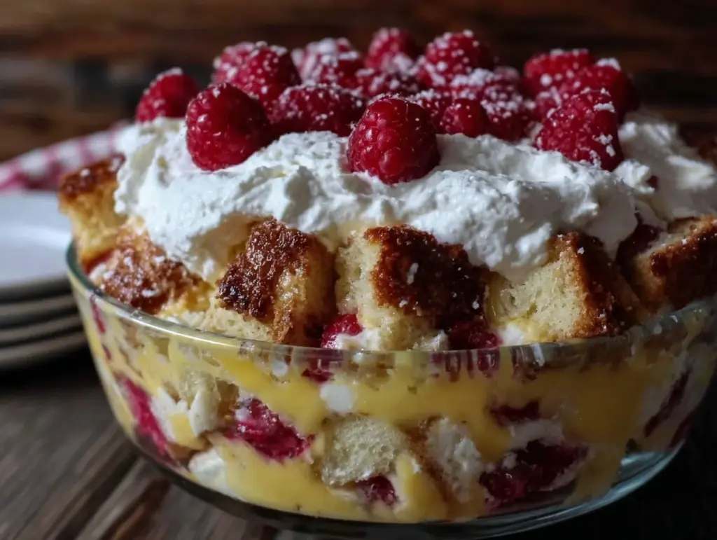 light lemon raspberry trifle - featured image