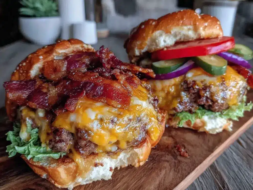 loaded bacon cheeseburgers - featured image
