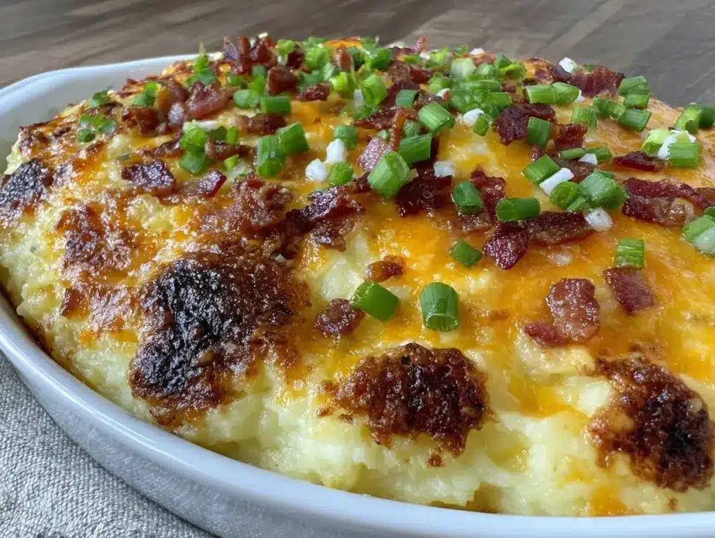 loaded mashed potato casserole - featured image