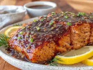 maple dijon glazed salmon - featured image