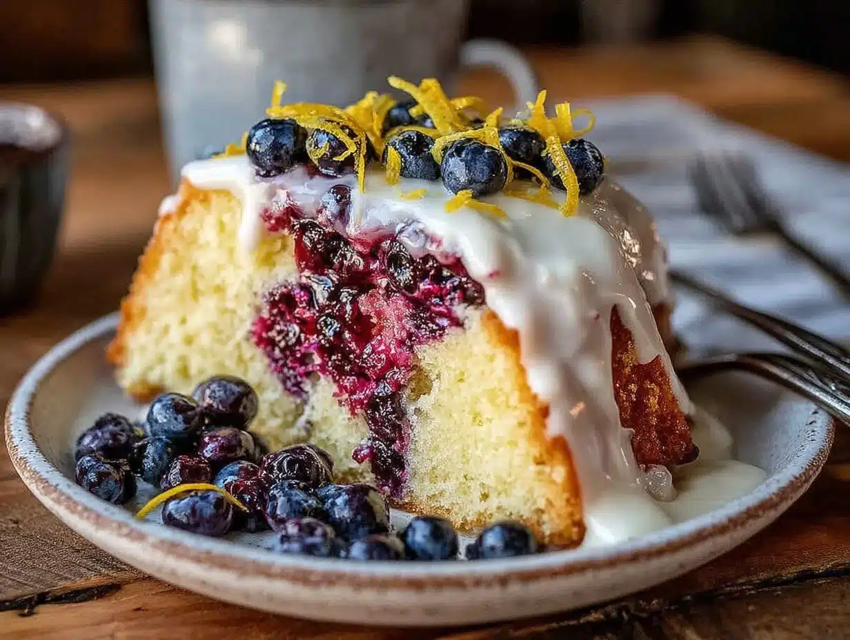 moist lemon blueberry bundt cake preparation steps