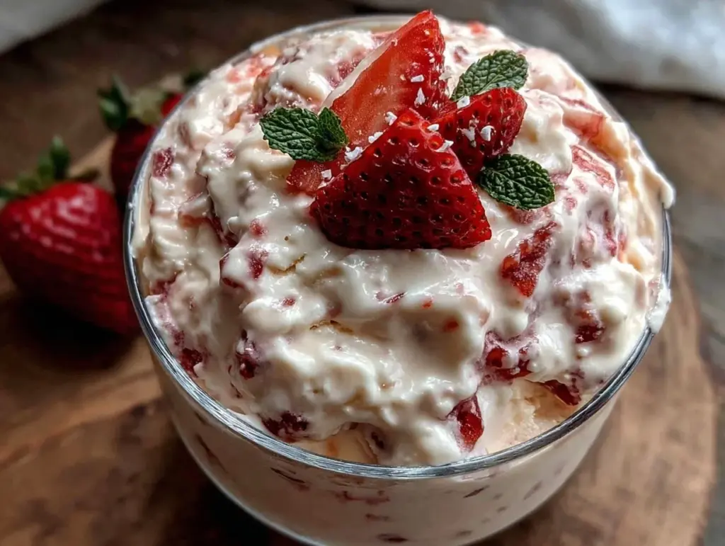 no-churn strawberry cheesecake ice cream - featured image