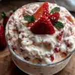 no-churn strawberry cheesecake ice cream - featured image