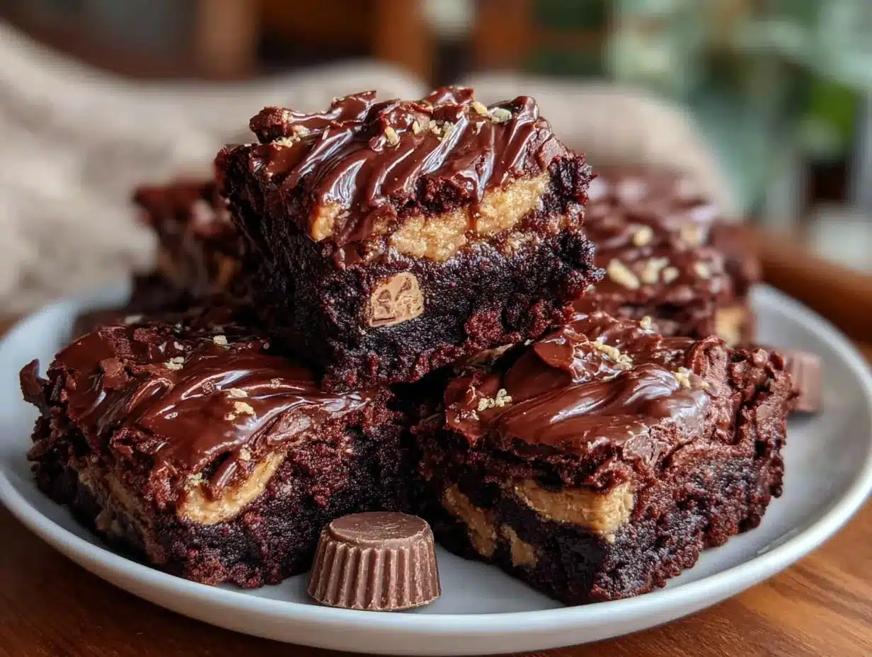 peanut butter cup brownies preparation steps
