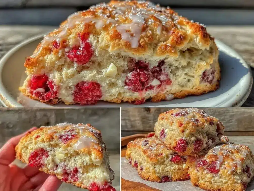 raspberry white chocolate scones - featured image