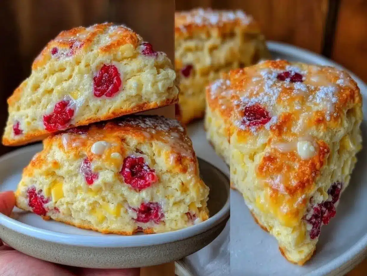 raspberry white chocolate scones preparation steps