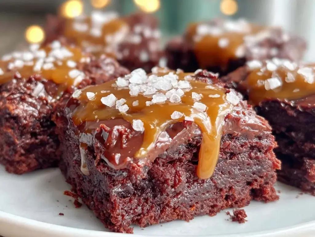salted caramel brownies - featured image