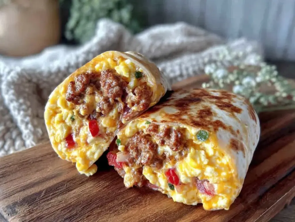 savory loaded breakfast burrito - featured image