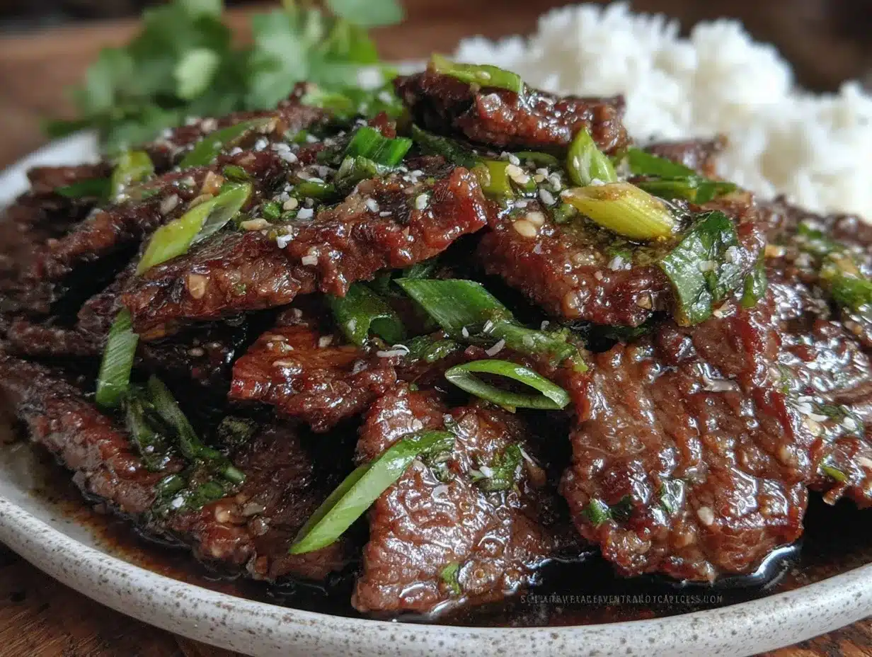 savory Mongolian beef preparation steps
