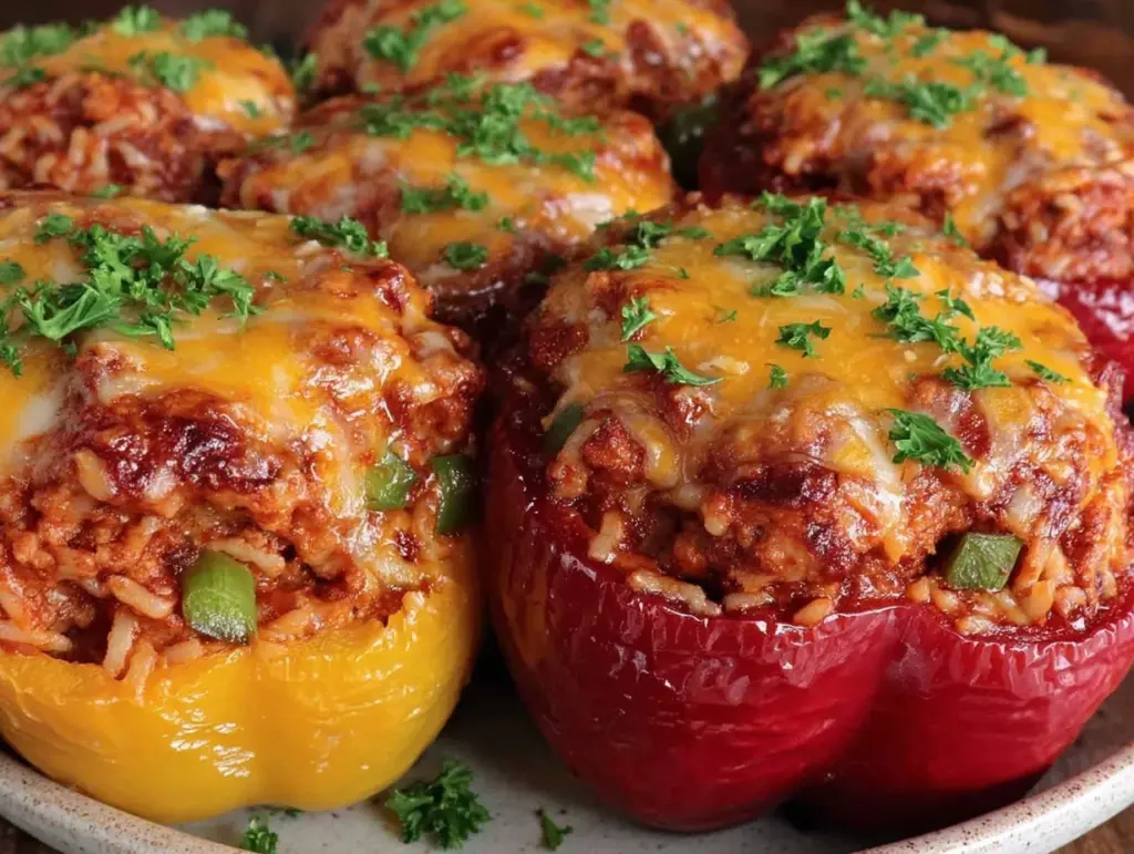 savory stuffed bell peppers - featured image