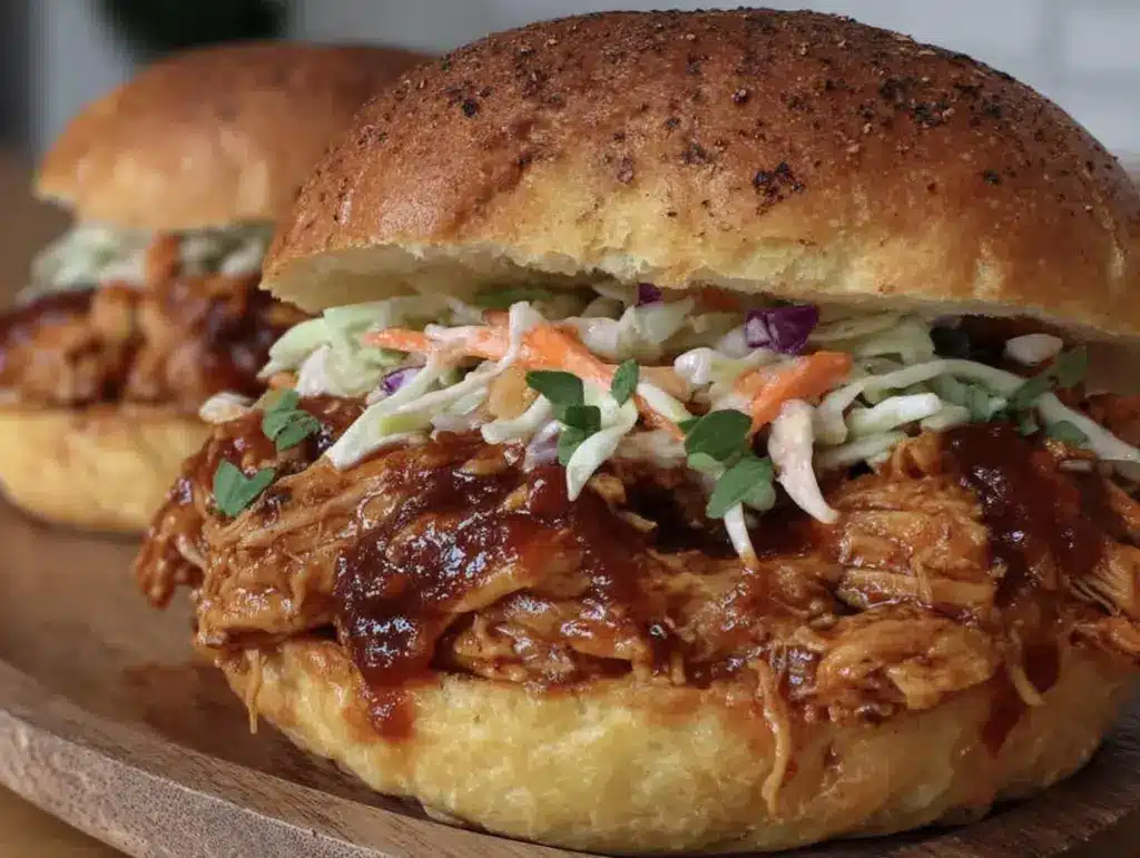 slow cooker pulled bbq chicken sandwiches - featured image