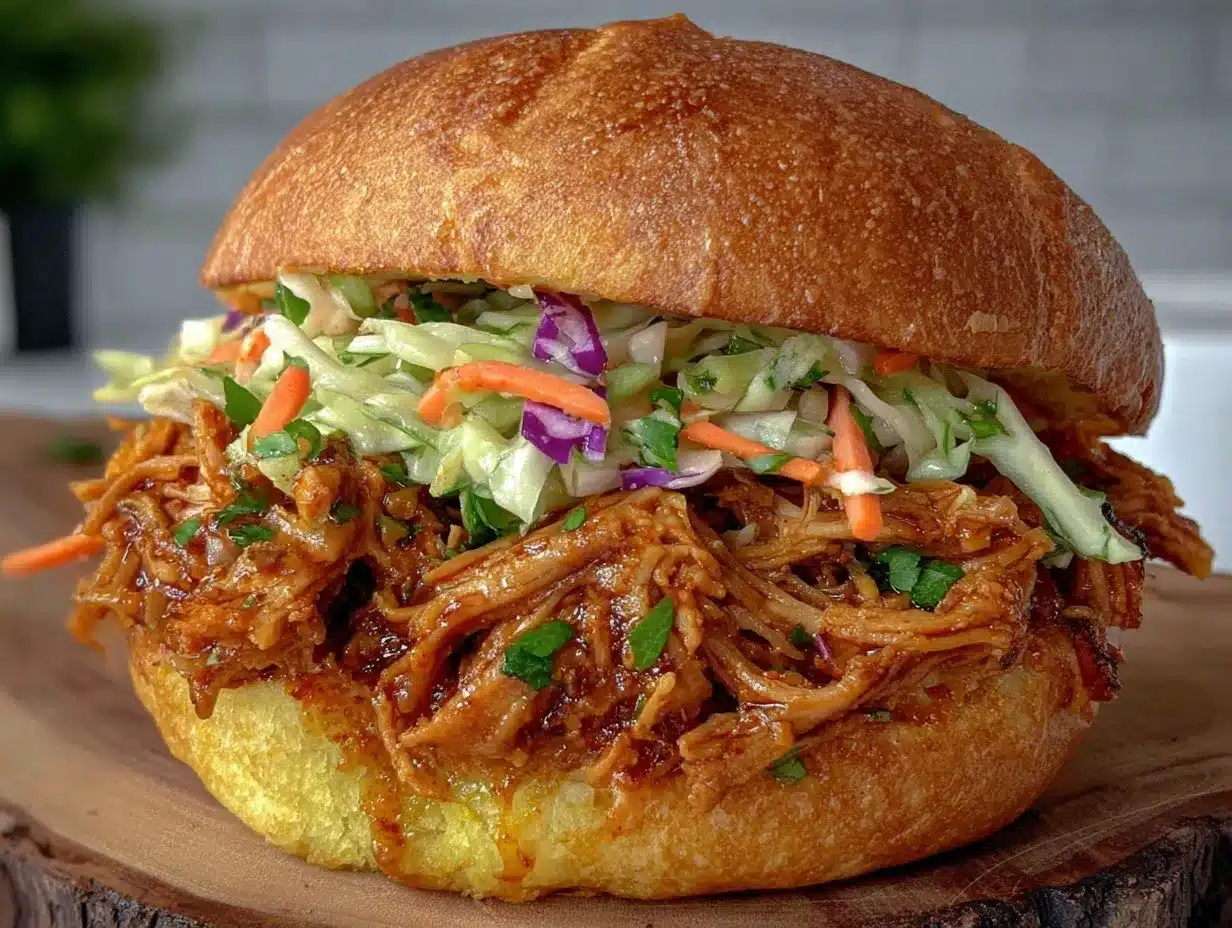 slow cooker pulled bbq chicken sandwiches preparation steps