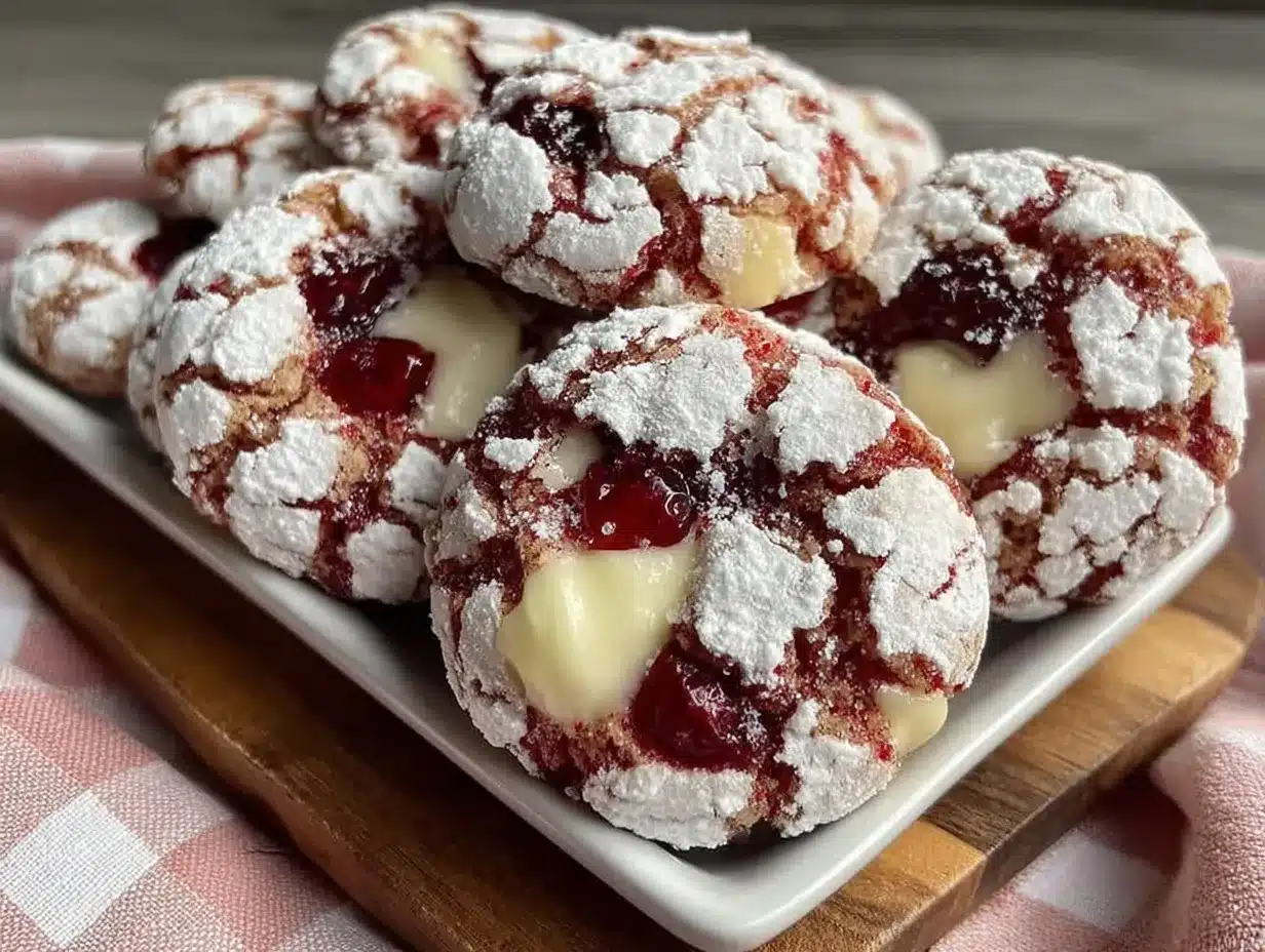 soft strawberry crinkle cookies preparation steps