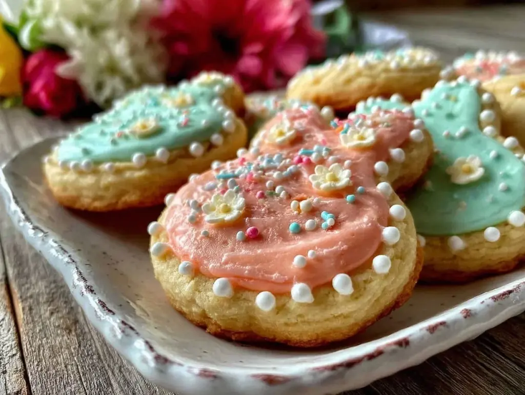 spring bunny-shaped sugar cookies - featured image