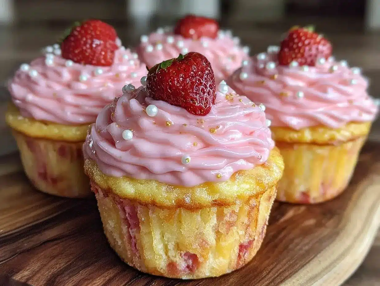 strawberry champagne cupcakes preparation steps