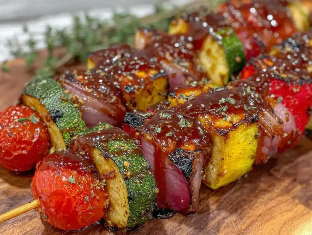 sweet and tangy grilled vegetable skewers preparation steps