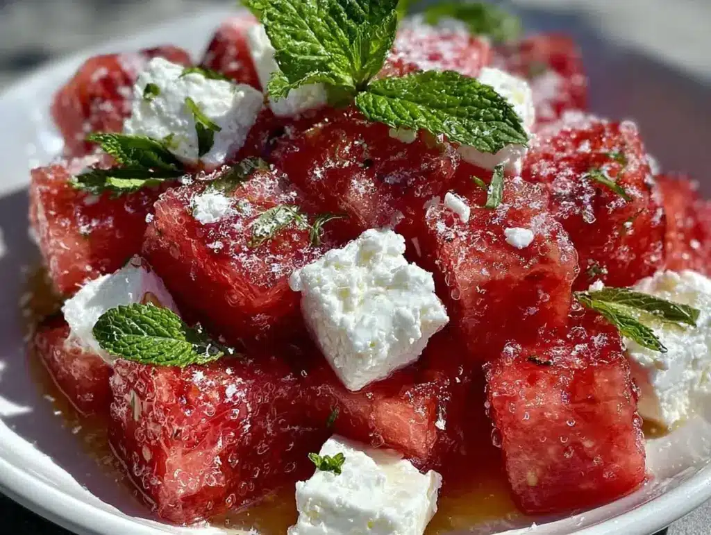 watermelon feta mint salad - featured image