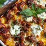 baked ziti with ricotta and italian sausage - featured image