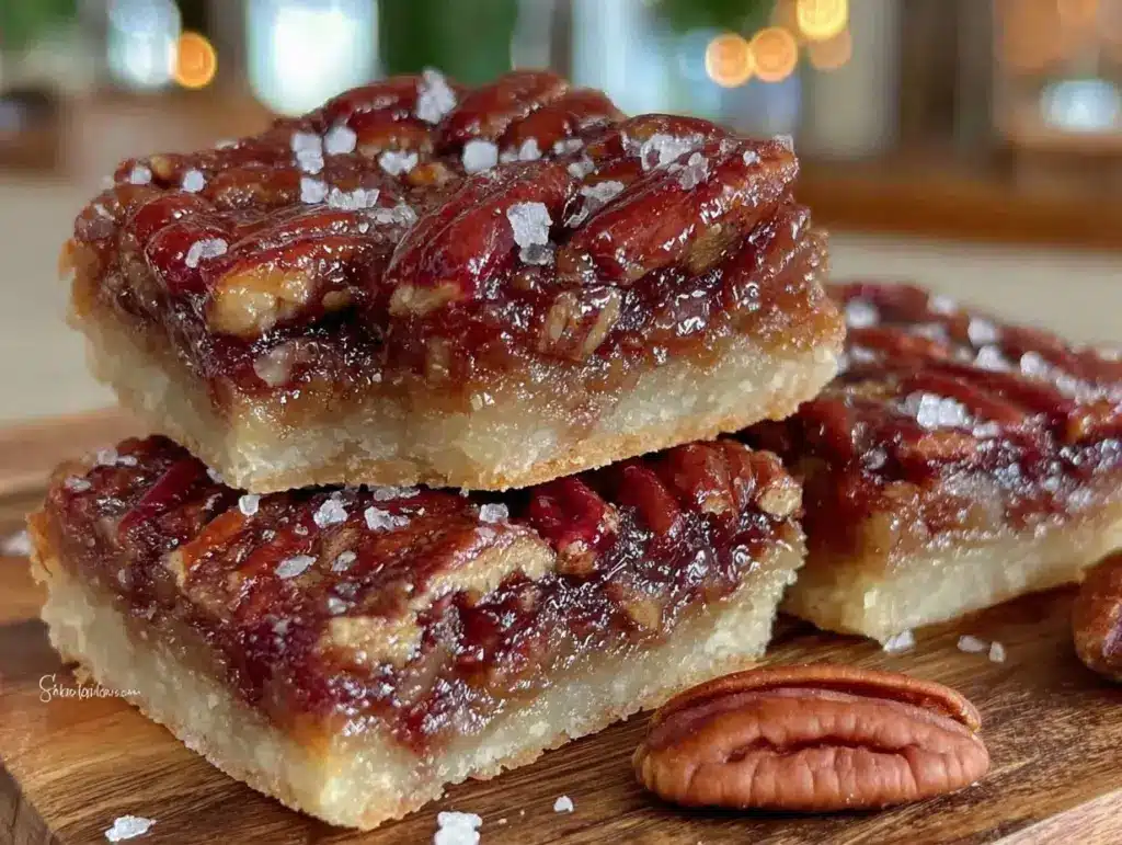 bourbon pecan pie bars - featured image