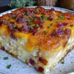 breakfast potato casserole with smoked gouda - featured image