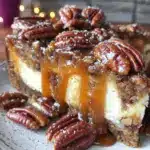 brown butter pecan praline cheesecake - featured image