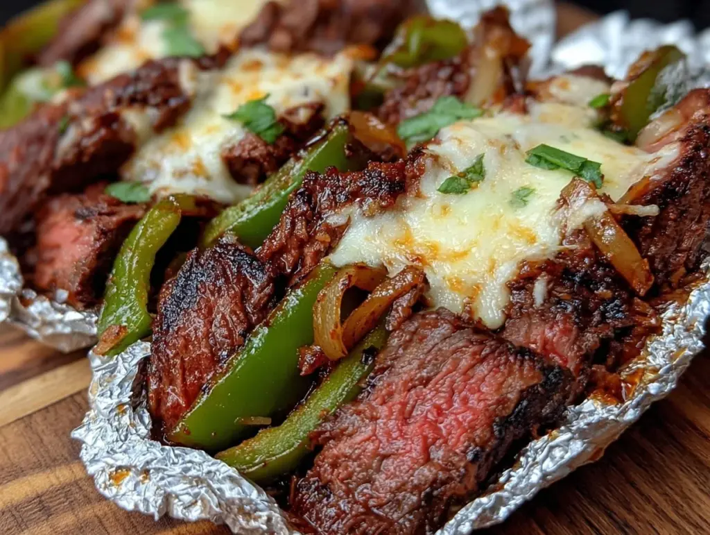 campfire foil packet philly cheesesteaks - featured image