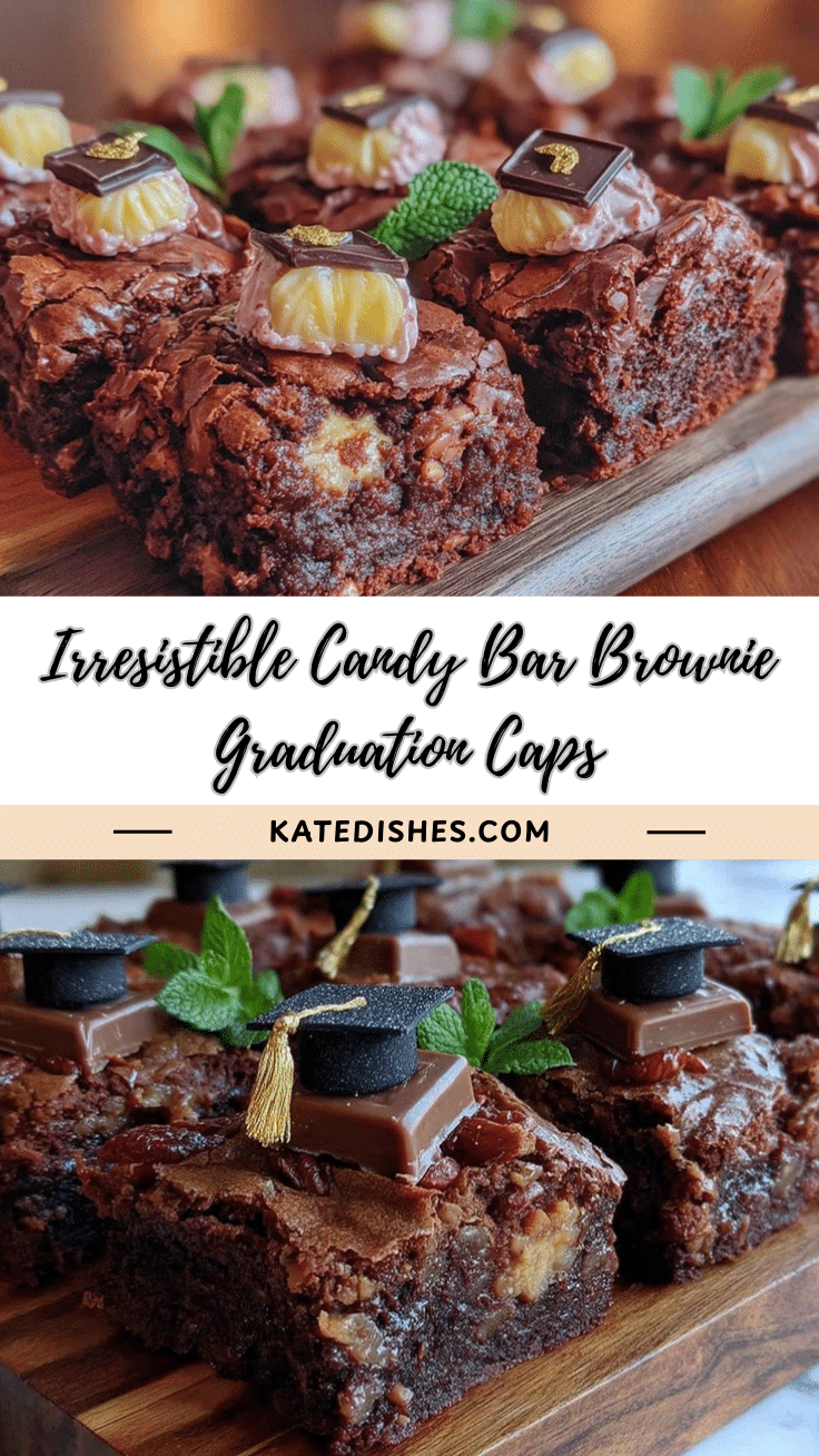 candy bar brownie graduation caps recipe