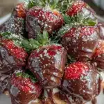 chocolate covered strawberry bouquet cake - featured image