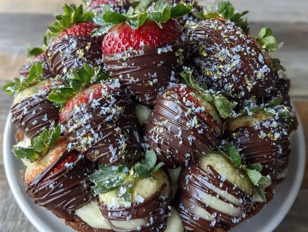 chocolate covered strawberry bouquet cake preparation steps