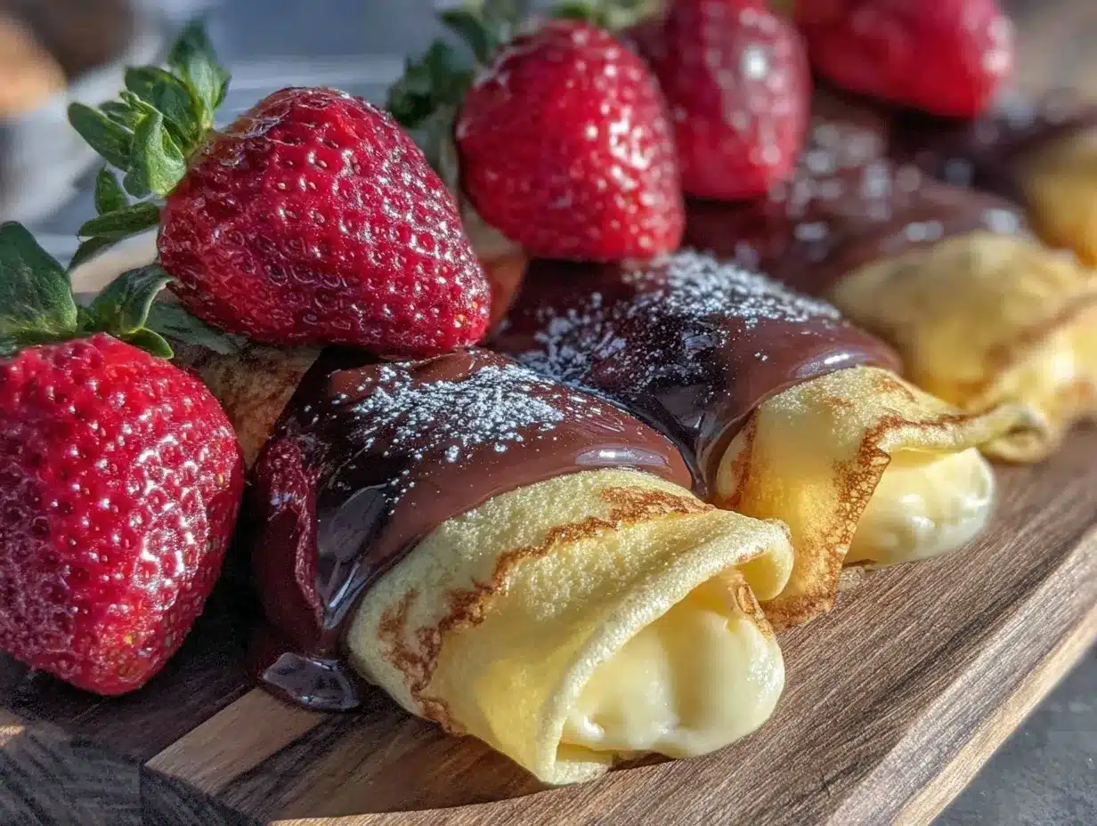 chocolate dipped strawberry diploma rolls preparation steps