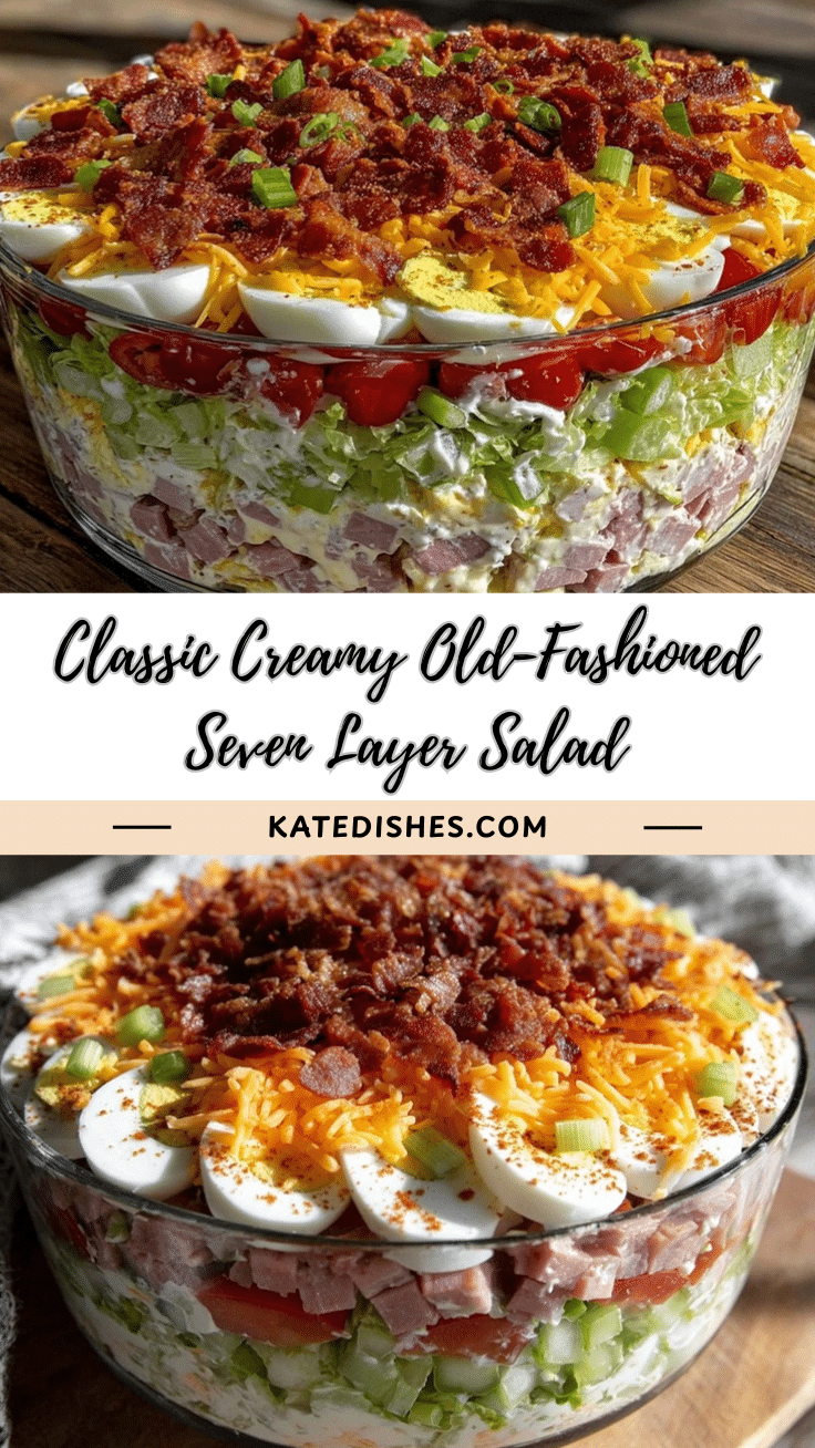 classic creamy old-fashioned seven layer salad recipe
