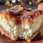 creamy churro cheesecake bars - featured image