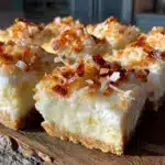 creamy coconut cream pie bars - featured image