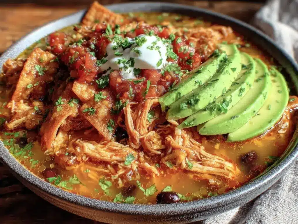 creamy crockpot chicken tortilla soup - featured image