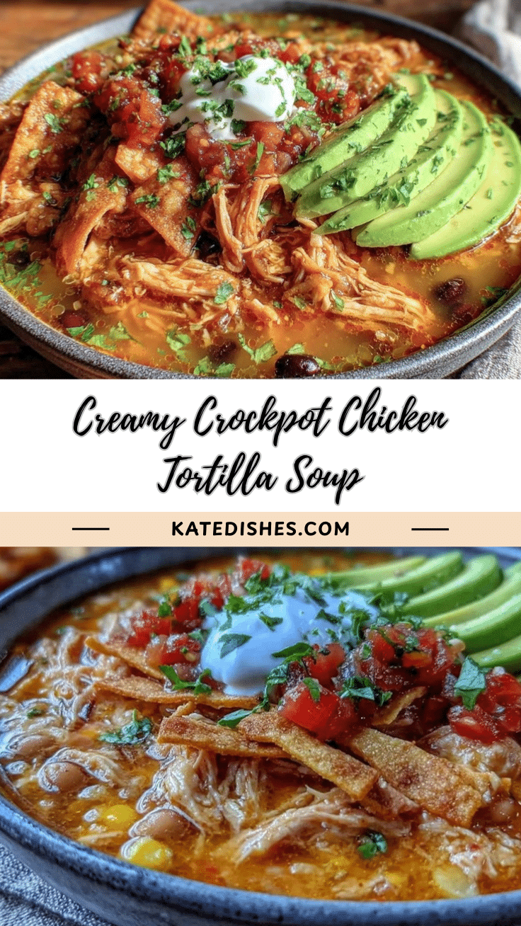 creamy crockpot chicken tortilla soup recipe