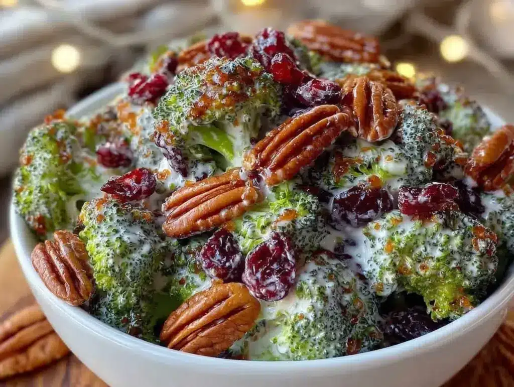 creamy crunchy broccoli salad - featured image