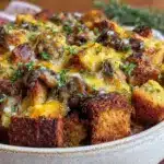 creamy gruyère leek and mushroom stuffing - featured image