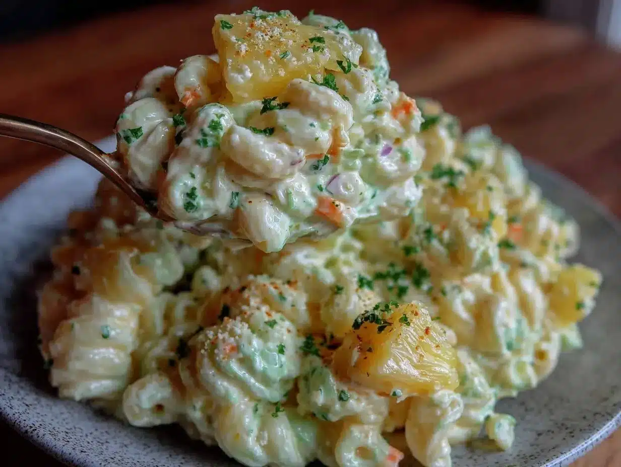 creamy Hawaiian macaroni salad preparation steps