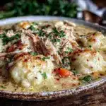 creamy one-pot chicken and dumpling soup - featured image