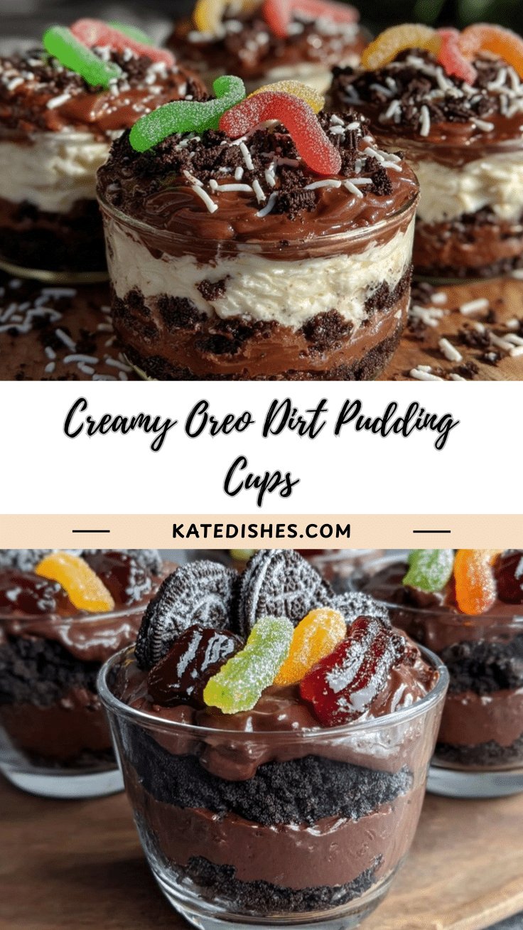 creamy oreo dirt pudding cups recipe