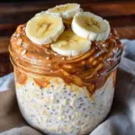 creamy overnight oats with peanut butter and banana - featured image