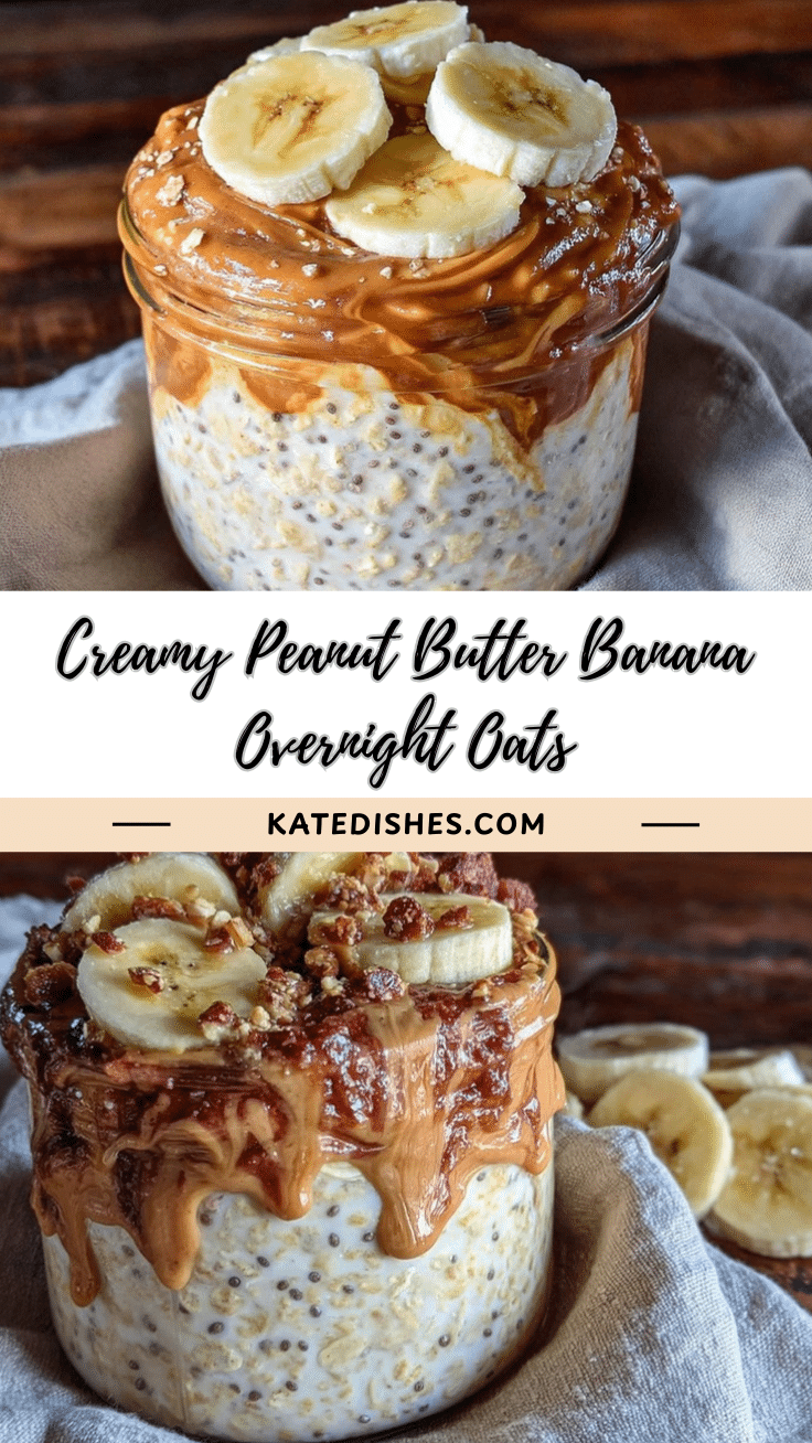 creamy overnight oats with peanut butter and banana recipe