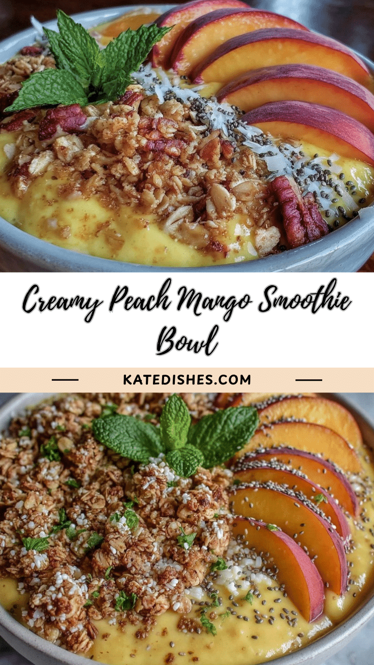 creamy peach mango smoothie bowl recipe